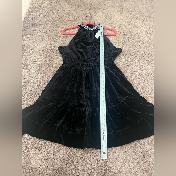 NWT new Anthropologie somerset velvet halter dress medium jewel beaded neck - Picture 6 of 17